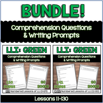 Preview of Comprehension & Writing BUNDLE to supplement LLI: GREEN (Lessons 11-130)