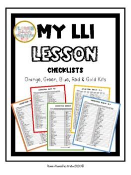 Preview of LLI Lesson Title Checklists