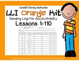 LLI Leveled Literacy Intervention Orange Kit Reading Logs 