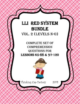 Preview of LLI RED System Bundle of Comprehension Questions (Vol. 2) & Bonus Freebie