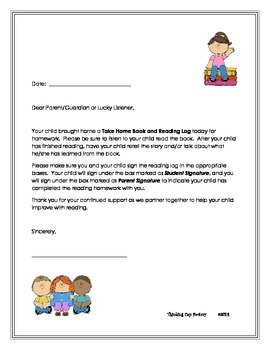 Preview of LLI Reading Log Parent Letter- FREE
