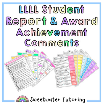 Preview of LLLL Student Report or Achievement Award Comments and Example email No PREP