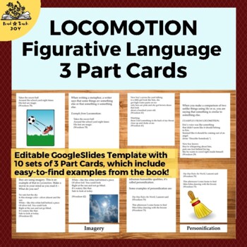 Preview of LOCOMOTION Figurative Language 3 Part Cards