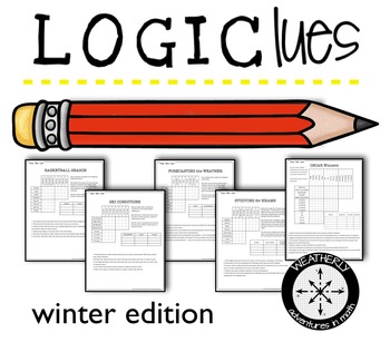 Preview of LOGIC PUZZLES for middle and high / 5 more puzzles for WINTER
