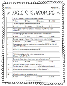 multiple choice questions on logic and critical thinking