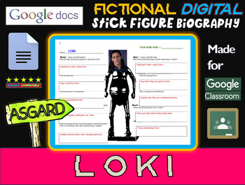 Preview of LOKI - Fictional Digital Stick Figure Research Activity (GOOGLE DOCS)