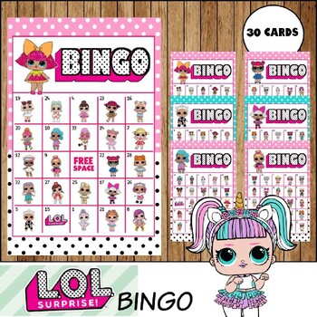 LOL Surprise Dolls Bingo Game – Printable – INSTANT DOWNLOAD | TPT