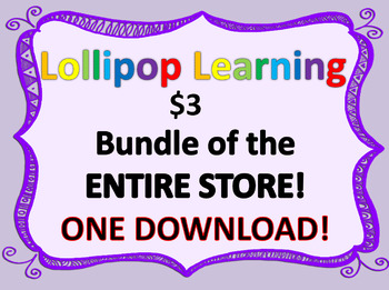 Preview of LOLLIPOP LEARNING ENTIRE STORE