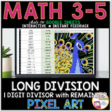 LONG DIVISION 1 Digit Divisor with Remainder Pixel Art Mat