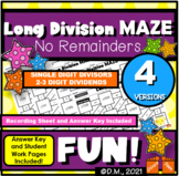 LONG DIVISION MAZES!  4 ACTIVITIES!  NO REMAINDER! 1-DIGIT