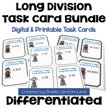 Preview of Long Division Task Card BUNDLE - Differentiated Activities