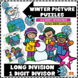 LONG DIVISION WINTER PICTURE PUZZLES 1-digit divisors ACTI
