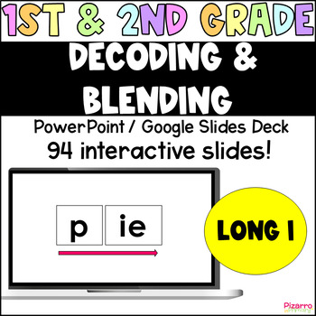 Preview of LONG I Decoding and Blending Reading Slides | 1st 2nd Grade SOR CVCe