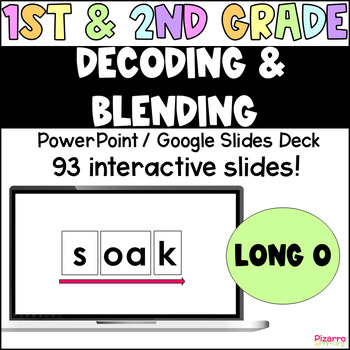 Preview of LONG O Decoding and Blending Reading Slides | 1st 2nd Grade SOR CVCe