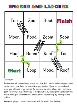 Preview of LONG 'OO' SNAKES AND LADDERS