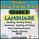LONG RANGE PLANS, 2023 Curriculum Grade 3 – Language –  EDITABLE