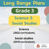 EDITABLE LONG RANGE PLANS – Science/Social Studies – Grade 3