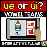 LONG U VOWEL TEAM UE UI WORD WORK BOOM CARD PHONICS SPELLI