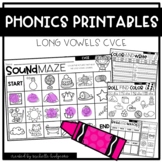 LONG VOWELS CVCE Phonics Worksheets Printables Word Work