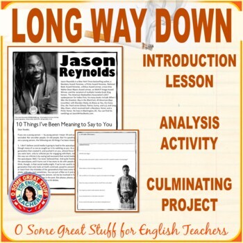 Preview of Long Way Down Teaching Unit with Reading Analysis Activities and Projects