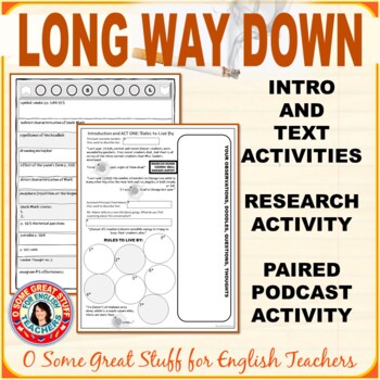 Preview of Long Way Down Intro and Text Activities with Podcast and Research Activities