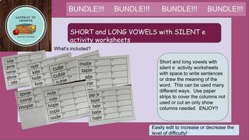 Phonics- Magic E / Long Vowel Silent E activities with Magic e Wands