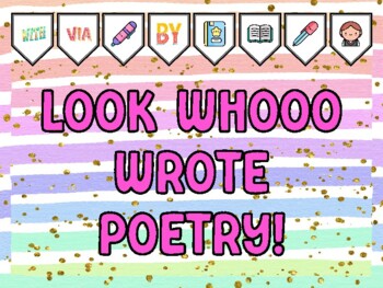 Preview of LOOK WHOOO WROTE POETRY! Poetry Bulletin Board Kit