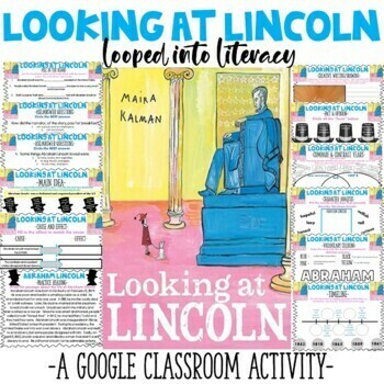 Preview of LOOKING AT LINCOLN GOOGLE SLIDES CLASSROOM ABRAHAM BOOK STUDY MAIN IDEA & MORE