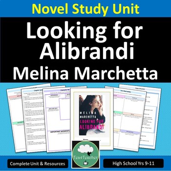 Preview of LOOKING FOR ALIBRANDI Novel Study Unit Australian Novel Study