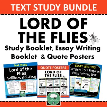 Preview of LORD OF THE FLIES Novel Study Essays Posters Secondary English