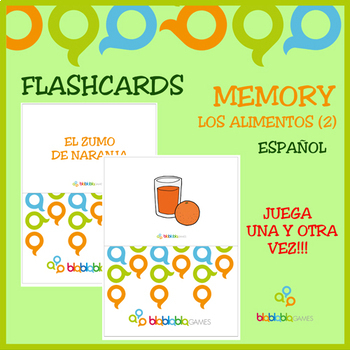 Preview of LOS ALIMENTOS (2) / FOOD 2 FLASHCARDS - SPANISH