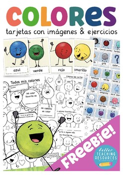 Preview of LOS COLORES tarjetas de vocabulario Spanish Español flash cards FREE!