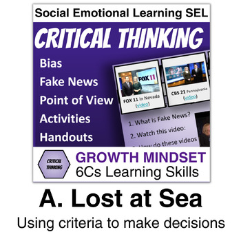 Preview of LOST AT SEA Critical Thinking A: Activities | Group Game | Social Emotional SEL