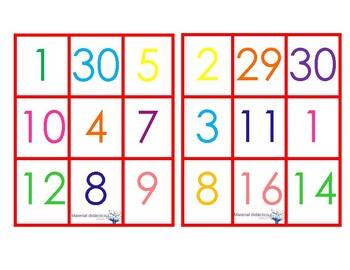 0-20 Número Lotto/Bingo-número de reconocimiento eyfs KS1 necesidades especiales 