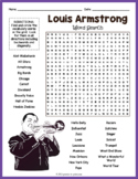 LOUIS ARMSTRONG Biography Word Search Puzzle Worksheet Activity