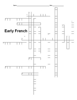 LOUISIANA Early French Crossword Puzzle by MrE s History Emporium