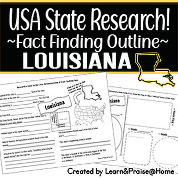 Preview of LOUISIANA State Research Report: Brainstorm & Fact Pages | SOCIAL STUDIES