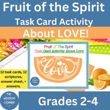 Preview of Fruit of the Spirit Task Card Activity - LOVE -  Grades 2-4