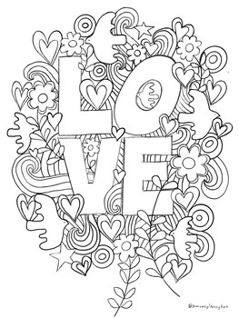 Preview of LOVE PDF Coloring Sheet Valentine's Day Robert Indiana