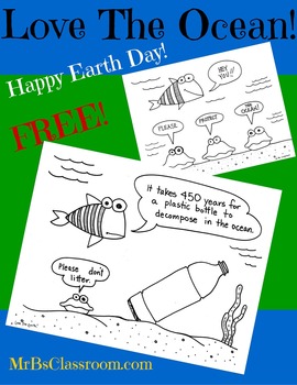 Preview of LOVE THE OCEAN! Earth Day Printable Posters Save the Environment