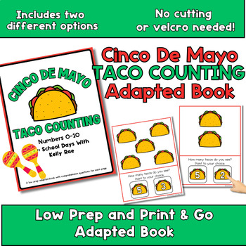 Preview of NO PREP Cinco De Mayo Adapted Counting Book - SPED, ESL, Prek, Kinder
