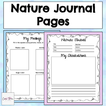 Preview of LOW PREP Differentiated Nature Journal Pages with Drawing and Writing Prompts
