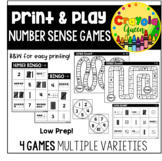 LOW PREP Print & Play Number Sense Games