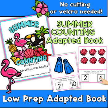 Preview of LOW PREP Summer Counting to 10 Adapted Book for Special Education