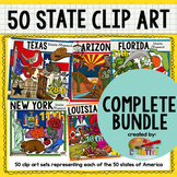 50 States Clip Art {COMPLETE BUNDLE}