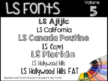 Preview of LS Fonts-Volume 5- Includes Spanish and French Accents