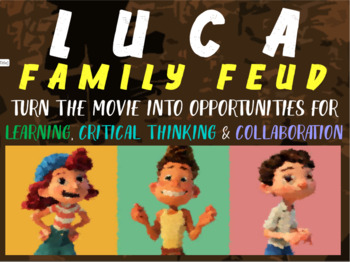 Preview of LUCA MOVIE FAMILY FEUD GAME - FUN, ENGAGING, INTERACTIVE CLASS ACTIVITY