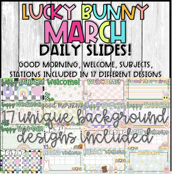 Preview of LUCKY BUNNY MARCH Daily Slides! 17 DESIGNS!!