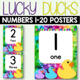 LUCKY DUCKS Classroom Theme Decor Number Posters 0-20