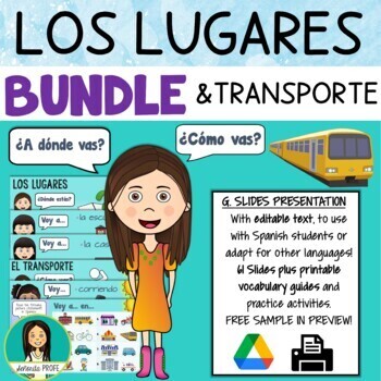 Preview of LUGARES/SITIOS & TRANSPORTE: Spanish Community Places & Transportation